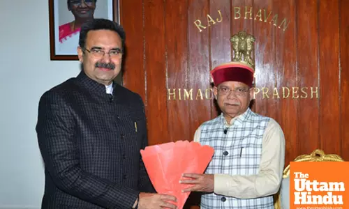 Haryana Legislative Assembly Speaker Harvinder Kalyan meets Himachal Pradesh Governor Shiv Pratap Shukla