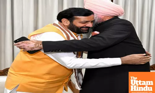 Haryana CM Nayab Saini meets Punjab Assembly Speaker Kultar Singh Sandhwan