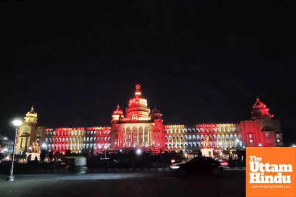 Vidhana Soudha illuminated with new lighting system