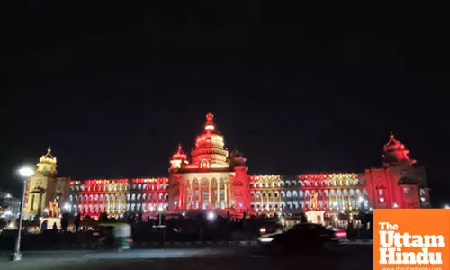 Vidhana Soudha illuminated with new lighting system