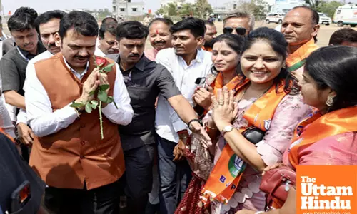 Maharashtra CM Devendra Fadnavis receives a warm welcome upon his arrival