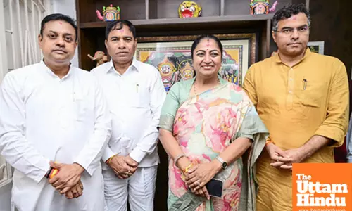 Delhi CM Rekha Gupta Along With Delhi Ministers Visits Sambit Patras Residence