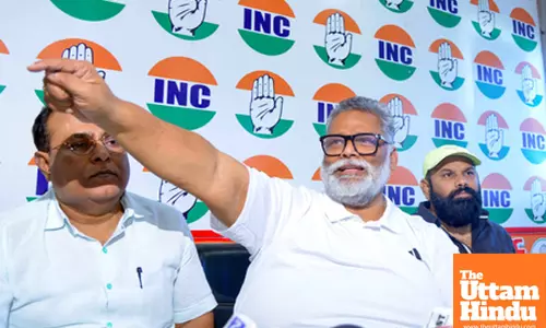 Lok Sabha MP Rajesh Ranjan, alias Pappu Yadav addresses a press conference