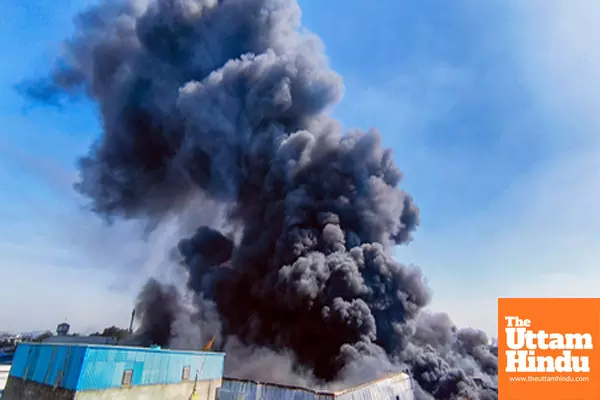 Smoke billows out as a massive fire engulfs Ektech 3 Smoke billows out as a massive fire engulfs Ektech 3