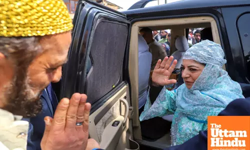 PDP chief Mehbooba Mufti leaves after offering namaz