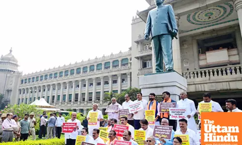 BJP Stages Dharna at Vidhana Soudha