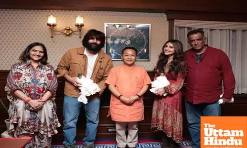 Sikkim CM holds meeting with Bollywood film-maker Anurag Basu, actors Kartik and Sreeleela