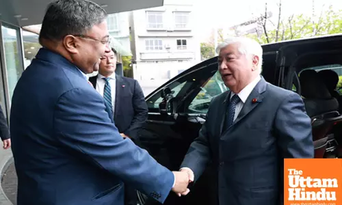 Ambassador of India to Japan Sibi George meets Japans Defence Minister Gen Nakatani