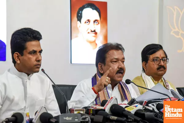 Bihar BJP President Dilip Jaiswal addresses a press conference Bihar BJP President Dilip Jaiswal addresses a press conference