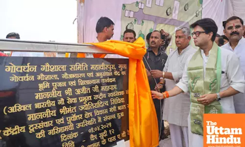 Jyotiraditya Scindia Lays Foundation Stone for Cow Sanctuary