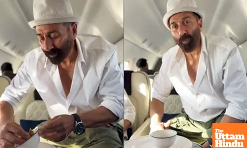 Sunny Deol relishes desi meal of paranthe, dahi, and lassi during flight