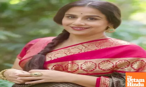 Vidya Balan embraces tradition in Kanjivaram silk saree for Tamil New Year celebrations