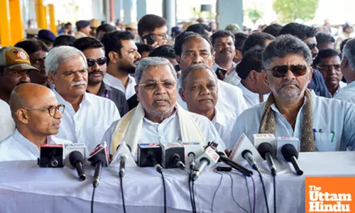 Karnataka CM Siddaramaiah talks to media