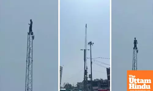 Addict Climbs 80-Foot Tower, Stands at the Top, Creating Hours of High Voltage Drama