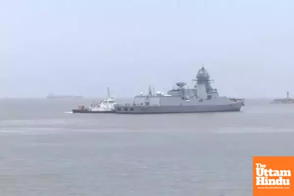 Navy Warship Deployed at Hazira Port Amid Election Season; Anti-Ship, Anti-Air Drills in Arabian Sea