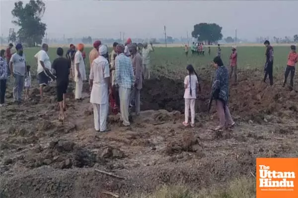 Missile Strike in Phagwara Village Creates 10-Foot Crater, Sparks Fire in Fields Missile Strike in Phagwara Village Creates 10-Foot Crater, Sparks Fire in Fields
