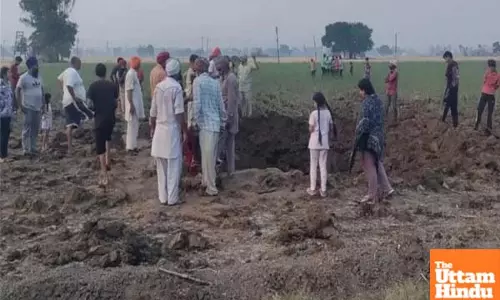 Missile Strike in Phagwara Village Creates 10-Foot Crater, Sparks Fire in Fields