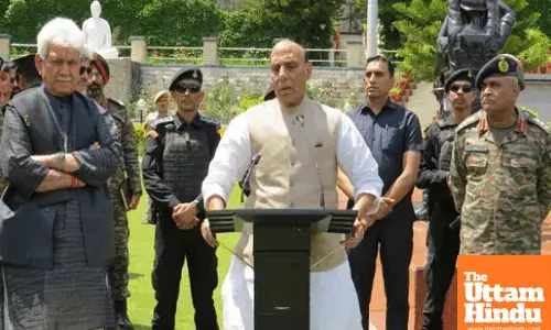 In Srinagar, Rajnath Warns Pakistan: Only Terrorism and POK Are Up for Discussion