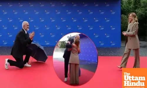 Watch VIDEO: Albanian PM Edi Rama Kneels to Greet Italian Counterpart Giorgia Meloni at Tirana Summit