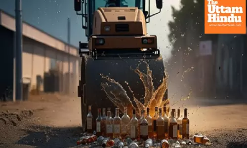 17,000+ Bottles Smashed: Gujarat Authorities Crush Illegal Liquor in Massive Operation