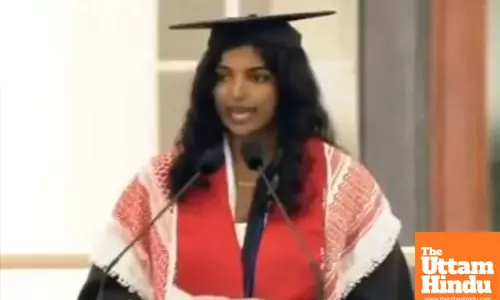 Indian Student in US Sparks Controversy with Free Palestine Slogan, Accuses Israel of Human Rights Violations