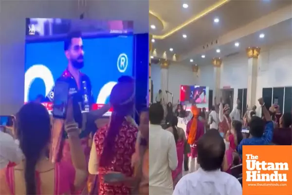 Love Pauses for Cricket: Bengaluru Wedding Halts for RCBs Historic Win, Watch VIDEO