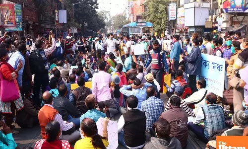 WBSSC job case: ‘Untainted’ teachers start hunger strike again near commission’s office