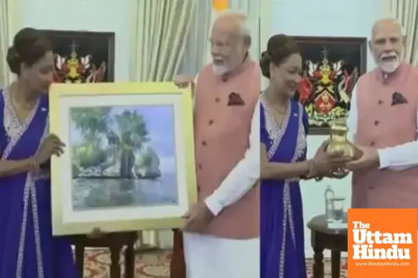 PM Modi Gifts Holy Water, Ram Temple Replica to Kamla Bissessar, Recalling Her Bihar Roots