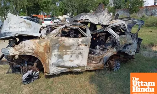 Fatal Crash: Car Catches Fire After Hitting Truck in Sonipat, Three Friends Die On the Spot