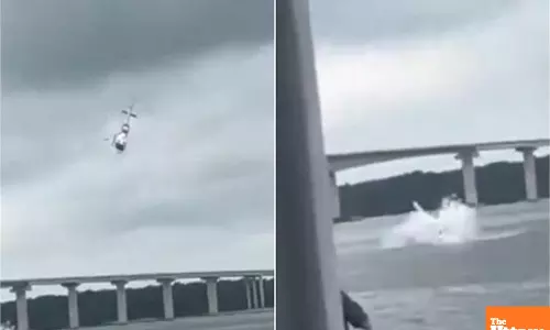 Shocking Moment: Police Helicopter Plunges Into River Seconds After Takeoff – You Won’t Believe What the Video Shows!
