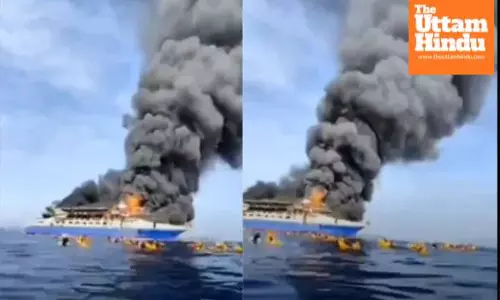 Ship Blaze Triggers Chaos: 280 on Board, Passengers Seen Jumping Into Sea in Viral Video