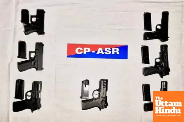 Cross-Border Arms smuggling Racket Busted in Amritsar: 4 Smugglers Arrested; 7 Pistols including PX5 and Glock Recovered Cross-Border Arms smuggling Racket Busted in Amritsar: 4 Smugglers Arrested; 7 Pistols including PX5 and Glock Recovered