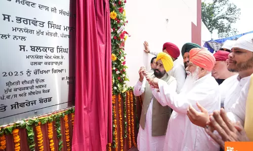 CM and Sant Niranjan Dass Ji Lay Foundation Stone of STP at Dera Sachkhand Ballan