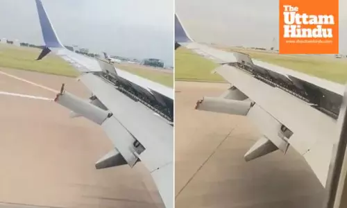 Video shows flap breaking on plane, causing mid-air panic