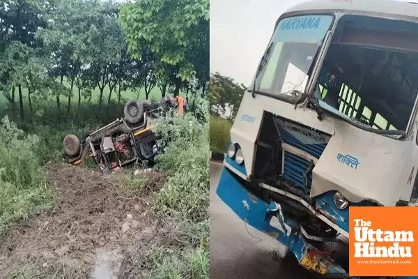 Devotional Journey Turns Fatal: Bus Rams Pickup, 4 Devotees Killed, 7 Injured Devotional Journey Turns Fatal: Bus Rams Pickup, 4 Devotees Killed, 7 Injured