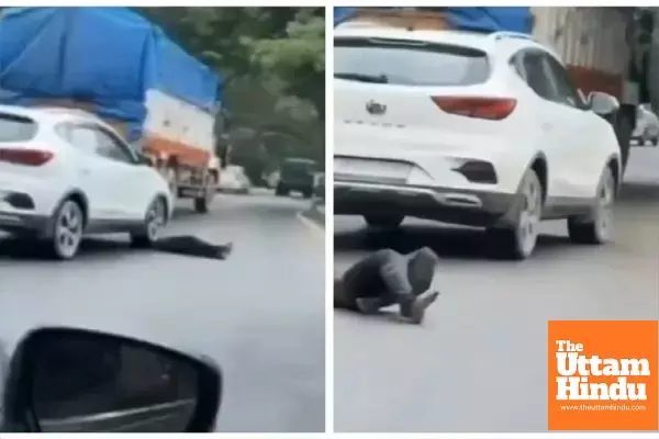 Ghaziabad Shocker: Speeding Car Crushes Mentally Ill Man, Driver Nabbed After Viral Video