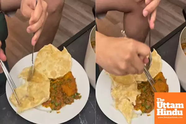 Chopstick Chaos: Korean Friends Unconventional Puri-Sabzi Eating Method Sparks Viral Laughter Chopstick Chaos: Korean Friends Unconventional Puri-Sabzi Eating Method Sparks Viral Laughter