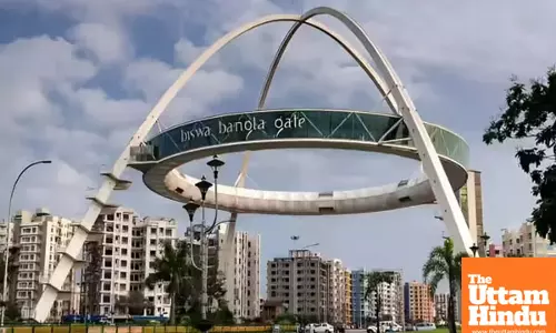 Engineering Marvel at Biswa Bangla Gate: 360-Degree City View from Above the Road