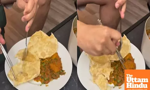 Chopstick Chaos: Korean Friends Unconventional Puri-Sabzi Eating Method Sparks Viral Laughter