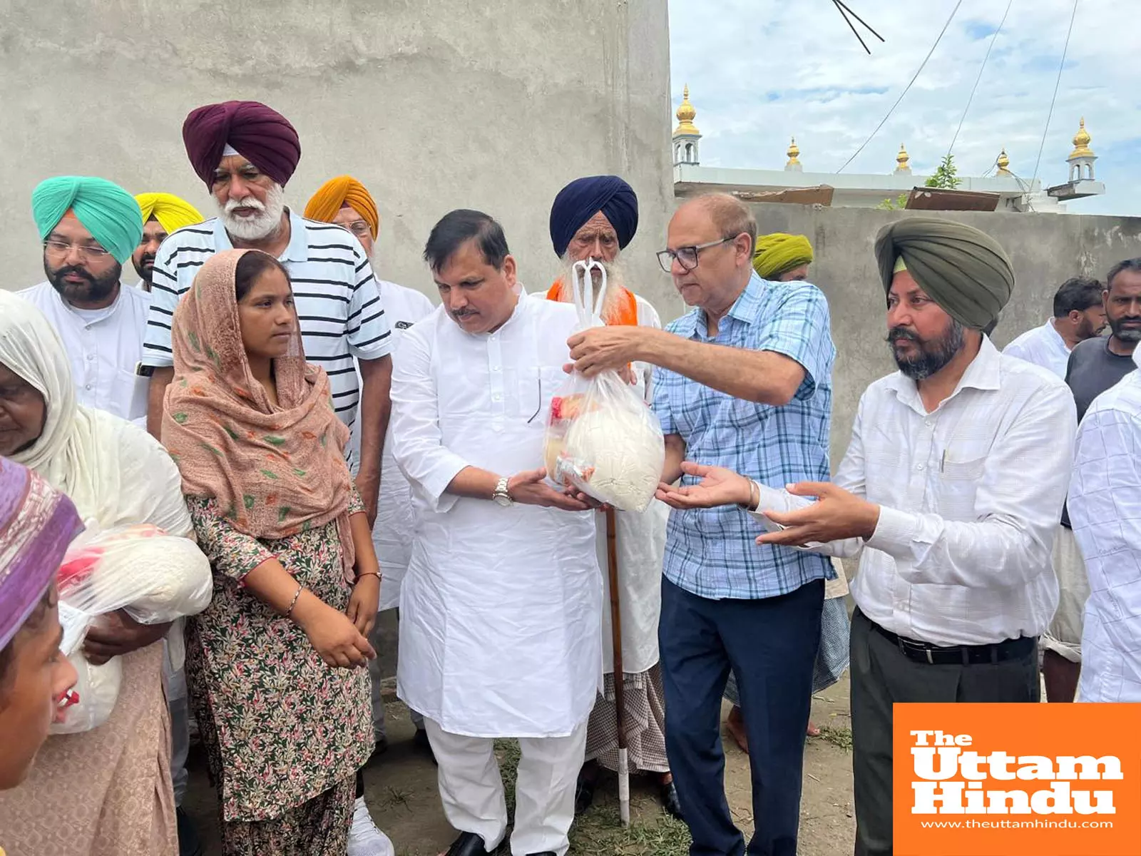Rajya Sabha MP Sanjay Singh visits flood-affected villages in Sultanpur Lodhi Rajya Sabha MP Sanjay Singh visits flood-affected villages in Sultanpur Lodhi