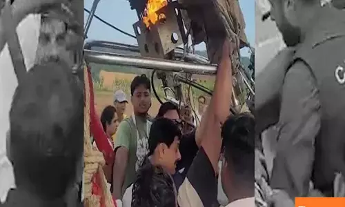 Madhya Pradesh CM Mohan Yadav Narrowly Escapes Balloon Fire Mishap