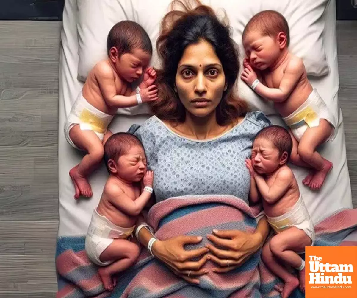 Woman gives birth to quadruplets, now mother of seven children