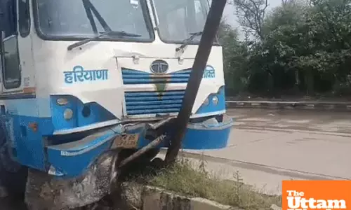 Breaking News: Haryana Roadways Bus Crashes Near Dahar Toll Plaza in Panipat, 15 injured