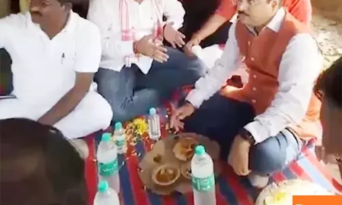 Dalit family’s home boycotted for food, minister breaks barrier by dining with them