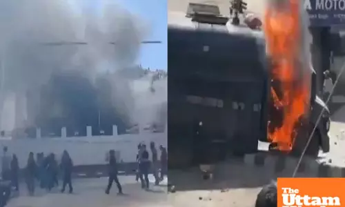 Statehood Demand Turns Ugly: BJP Office, CRPF Vehicle Torched in Leh