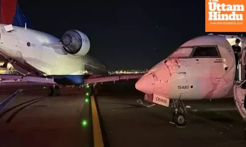 Two Delta Airlines planes collide at LaGuardia Airport, one injured, wing damaged