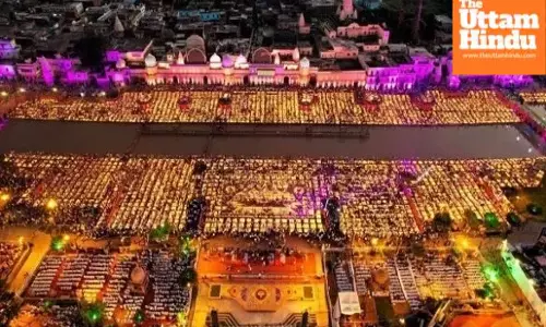 Divine glow in Ayodhya! 26 lakh diyas illuminate the city, chants of ‘Jai Shri Ram’ resound