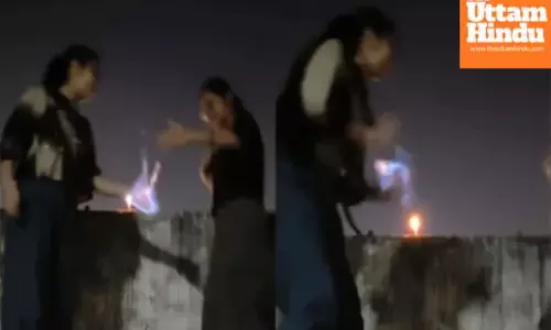 Viral stunt goes wrong: Girl burns her hand while ‘shaking hands with fire’; friend runs away