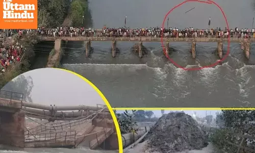 Major Mishap Averted in Haryana: 100-Year-Old Yamuna Bridge Collapses After Chhath Festival