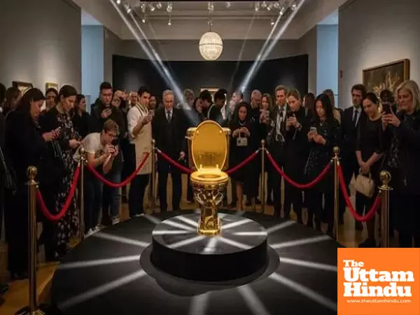 Solid gold toilet America hits auction block with $10 million starting price, satirizing excessive wealth Solid gold toilet America hits auction block with $10 million starting price, satirizing excessive wealth